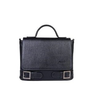 کیف چرم زنانه سگک دار مشکی دراتی