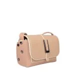 کیف کرمی چرم طبیعی دراتی مدل 700 همراه با یراق استیل