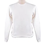 نمای رو به رو پلیور بافت یقه گرد مردانه رنگ سفید