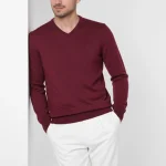 استایل پلیور زرشکی ساده