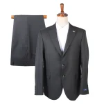 کت و شلوار دو دکمه ذغالی تیره