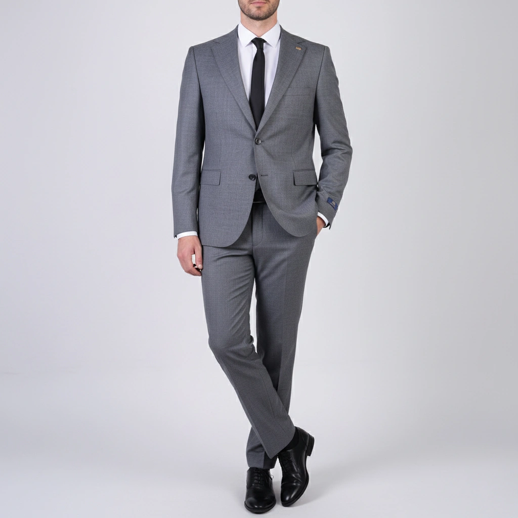 dark-gray-suit5 تن پوش کت و شلوار دو دکمه طوسی تیره