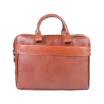نمای رو به رو کیف چرم اداری قهوه‌ای عسلی دیاکو