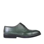 نمای بغل کفش چرم مردانه برت رنگ سبز کد ۷۰۰