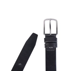 نمای بالا کمربند چرم مردانه مشکی