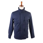 نمای رو به رو بارانی مردانه رنگ سورمه ای