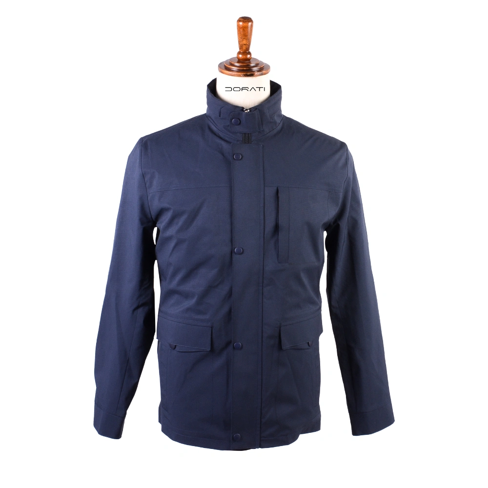 navy-blue-men-raincoat1 نمای رو به رو بارانی مردانه رنگ سورمه ای