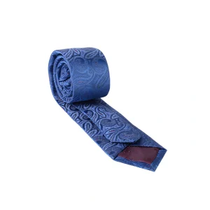 نمای پشت کراوات طرح ترمه رنگ سرمه‌ای