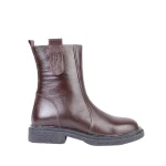 نمای بغل بوت زنانه چرم قهوه ای کد ۲۳۶