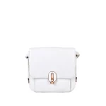 نمای رو به رو کیف چرم زنانه ۴۲۲ رنگ سفید