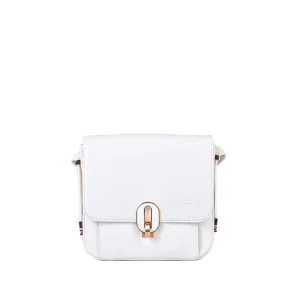 نمای رو به رو کیف چرم زنانه ۴۲۲ رنگ سفید