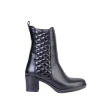 نمای بغل بوت بغل طرحدار چرم مشکی