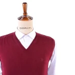 جلیقه زرشکی مردانه دراتی یقه هفت