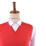 جلیقه قرمز مردانه بافت دراتی