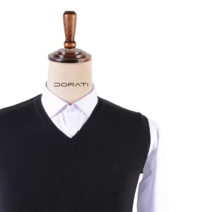 جلیقه مشکی بافت مردانه دراتی