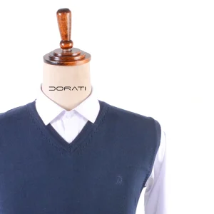 جلیقه سورمه ای بافت مردانه دراتی