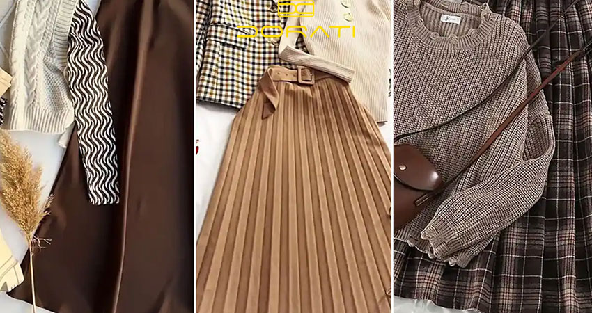 ست کردن دامن قهوهای در استایل رسمی و مجلسی