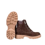 نمای بغل و زیره‌ی بوت چرم جیر زنانه کد ۲۲۵ رنگ قهوه‌ای