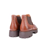 پشت جفت لوفر چرم زنانه قهوه ای دراتی با پاشنه عاج دار