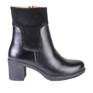 نمای بغل بوت جیر و چرم پاشنه دار زنانه 556