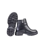 نمای بغل و زیره بوت چرم بغل سگک زنانه رنگ مشکی