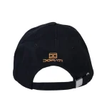 نمای پشت کلاه کتان مشکی قابل تنظیم دراتی