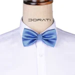 تن‌پوش ست پاپیون و دکمه سرآستین آبی مردانه