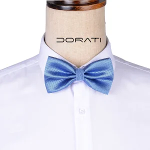 تن‌پوش ست پاپیون و دکمه سرآستین آبی مردانه