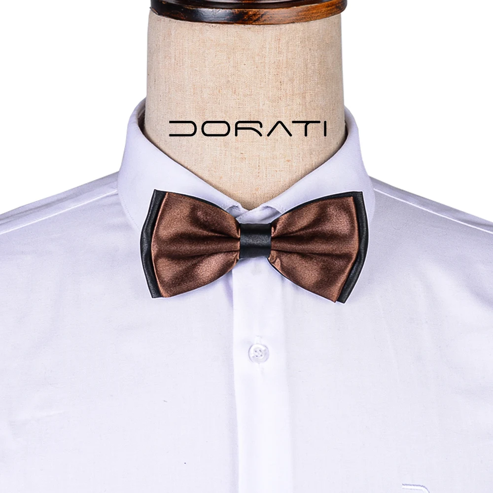 Bow tie and cufflink set 714702 تنپوش پاپیون ساتن دو رنگ قهوه ای و مشکی