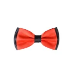 نمای رو به رو پاپیون ساتن مشکی قرمز