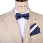 تن‌پوش ست پاپیون و پوشت سورمه‌ای خال خالی