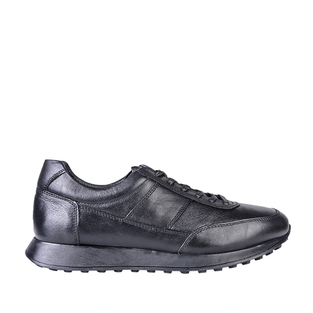 نمای بغل کفش چرم ونس مردانه تمام مشکی