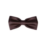 نمای رو به رو پاپیون ساتن قهوه‌ای شکلاتی