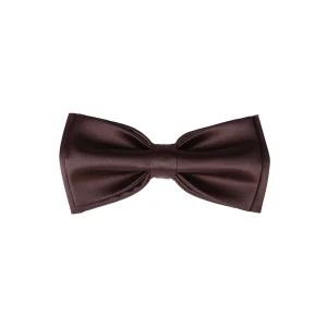 نمای رو به رو پاپیون ساتن قهوه‌ای شکلاتی