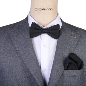 نمای رو به رو تن‌پوش ست پاپیون و پوشت مشکی