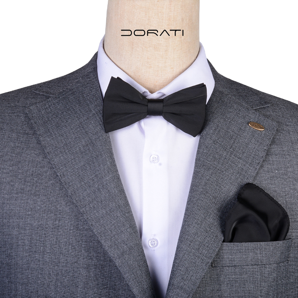 نمای رو به رو تن‌پوش ست پاپیون و پوشت مشکی