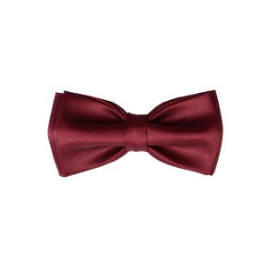 نمای رو به رو پاپیون مردانه ساتن زرشکی