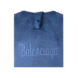 نمای بالا هودی یونیسکس رنگ آبی