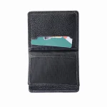 نمای داخلی جاکارتی چرم یونیسکس رنگ ذغالی