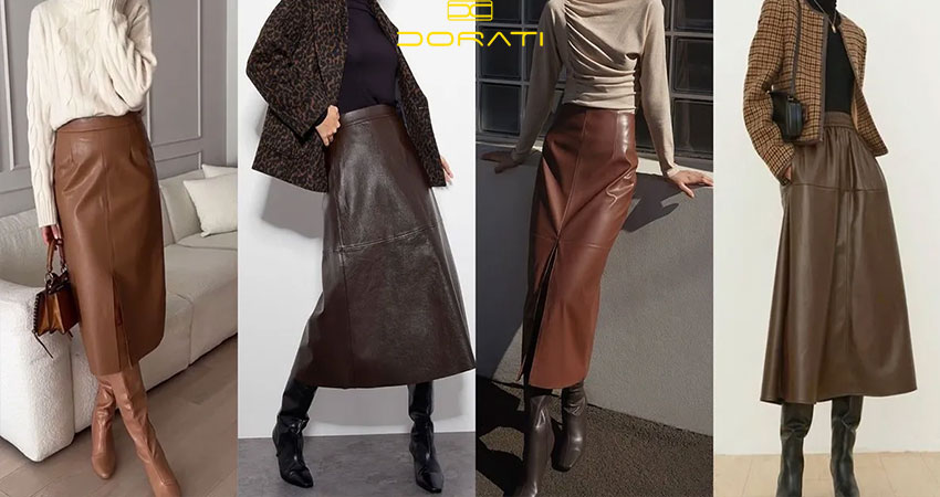 ست کردن دامن قهوه‌ای