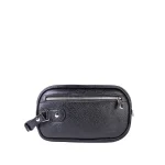 نمای پشت از کیف دستی چرم فلوتر مردانه مشکی