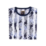 نمای بالا تیشرت طرح برگ آبی مردانه