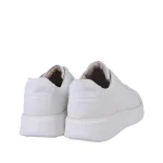 نمای پشت کفش ونس تمام چرم سفید مردانه