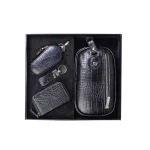 نمای رو به رو ست هدیه چرم کروکو ردانه