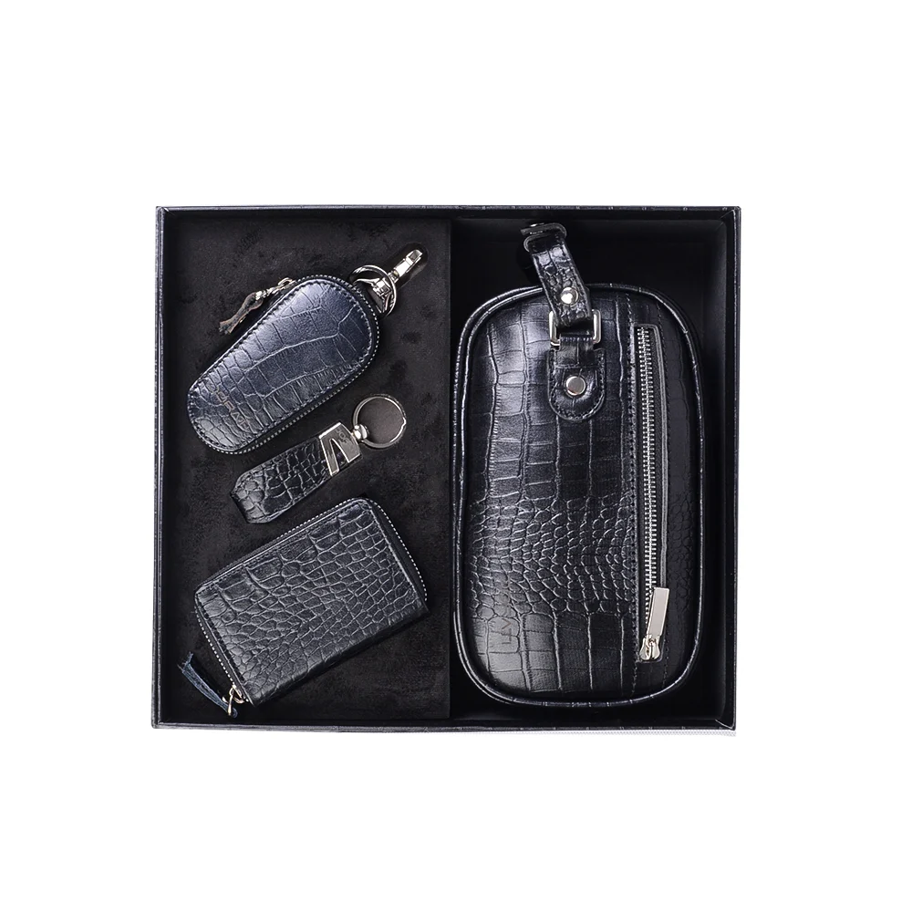 نمای رو به رو ست هدیه چرم کروکو ردانه