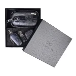 نمای رو به رو باکس هدیه چرم مردانه و هاردباکس کادویی