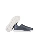 نمای بغل و زیره کتانی چرم مردانه طوسی