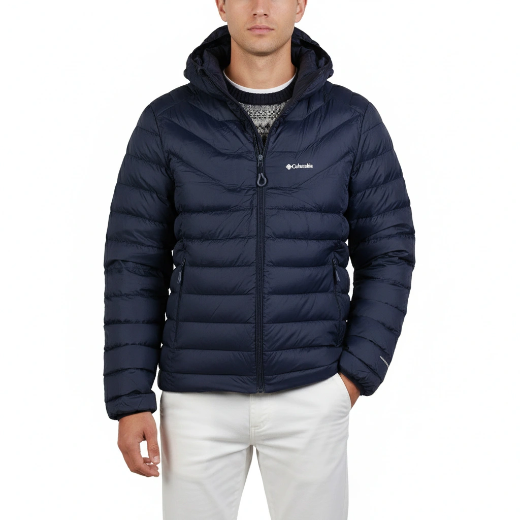 نمای رو به رو تن‌پوش کاپشن سورمه‌ای کلمبیا 2686