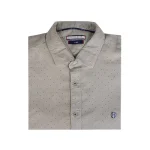 نمای بالا پیراهن خال خالی طوسی بژ