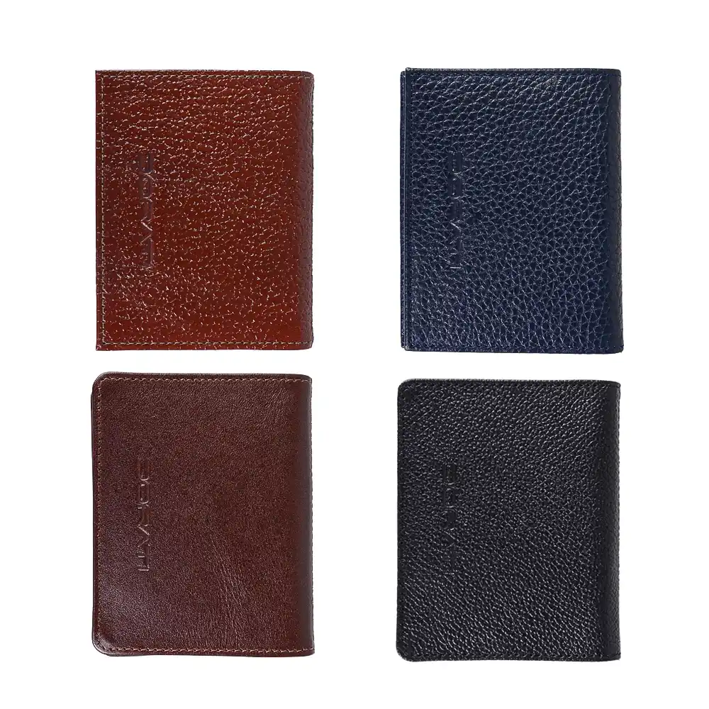 unisex-leather-wallet8 نمای رو به رو چهار رنگ جاکارتی تمام چرم طبیعی یونیسکس